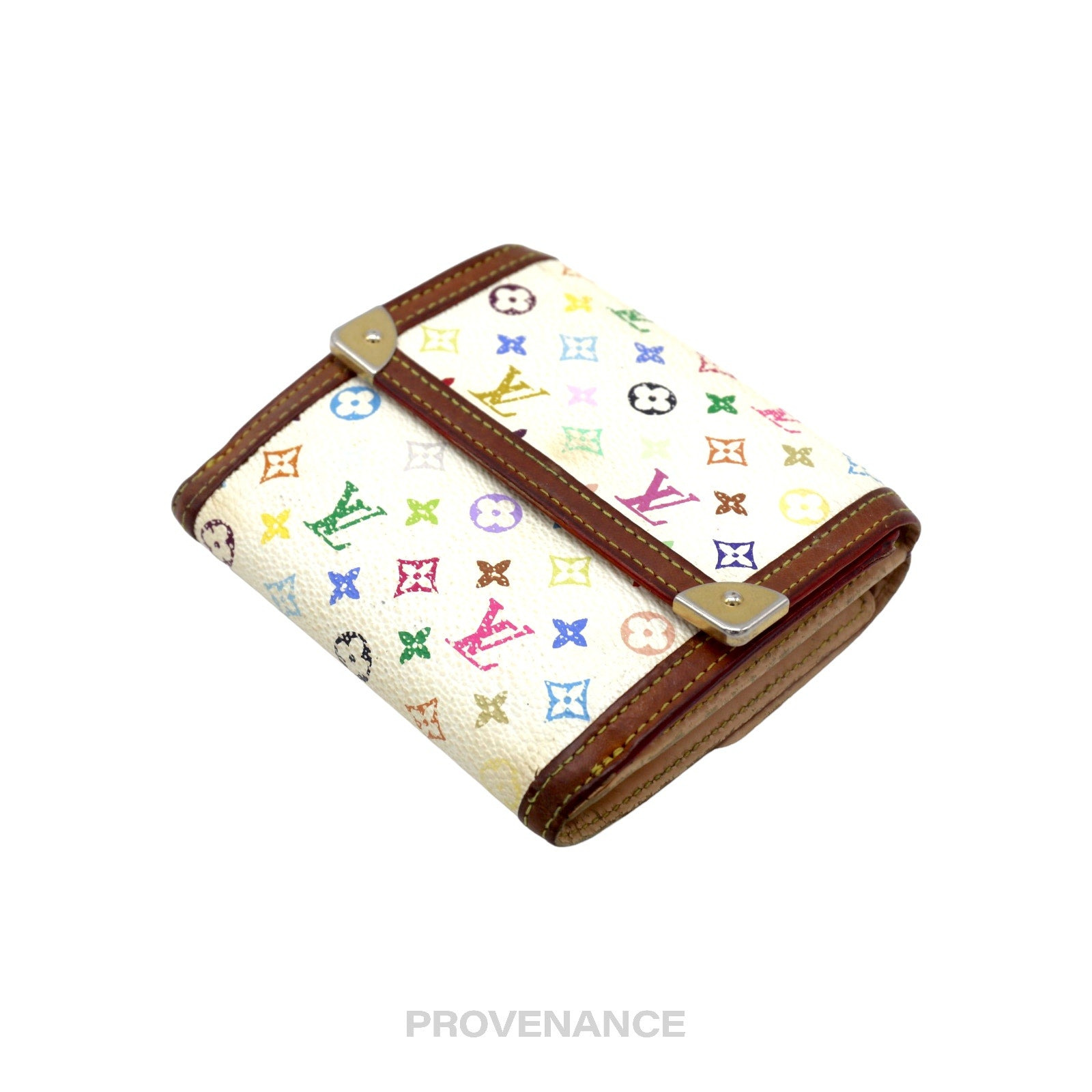 Louis Vuitton Elise Trifold Wallet - Monogram Multicolore White - 3