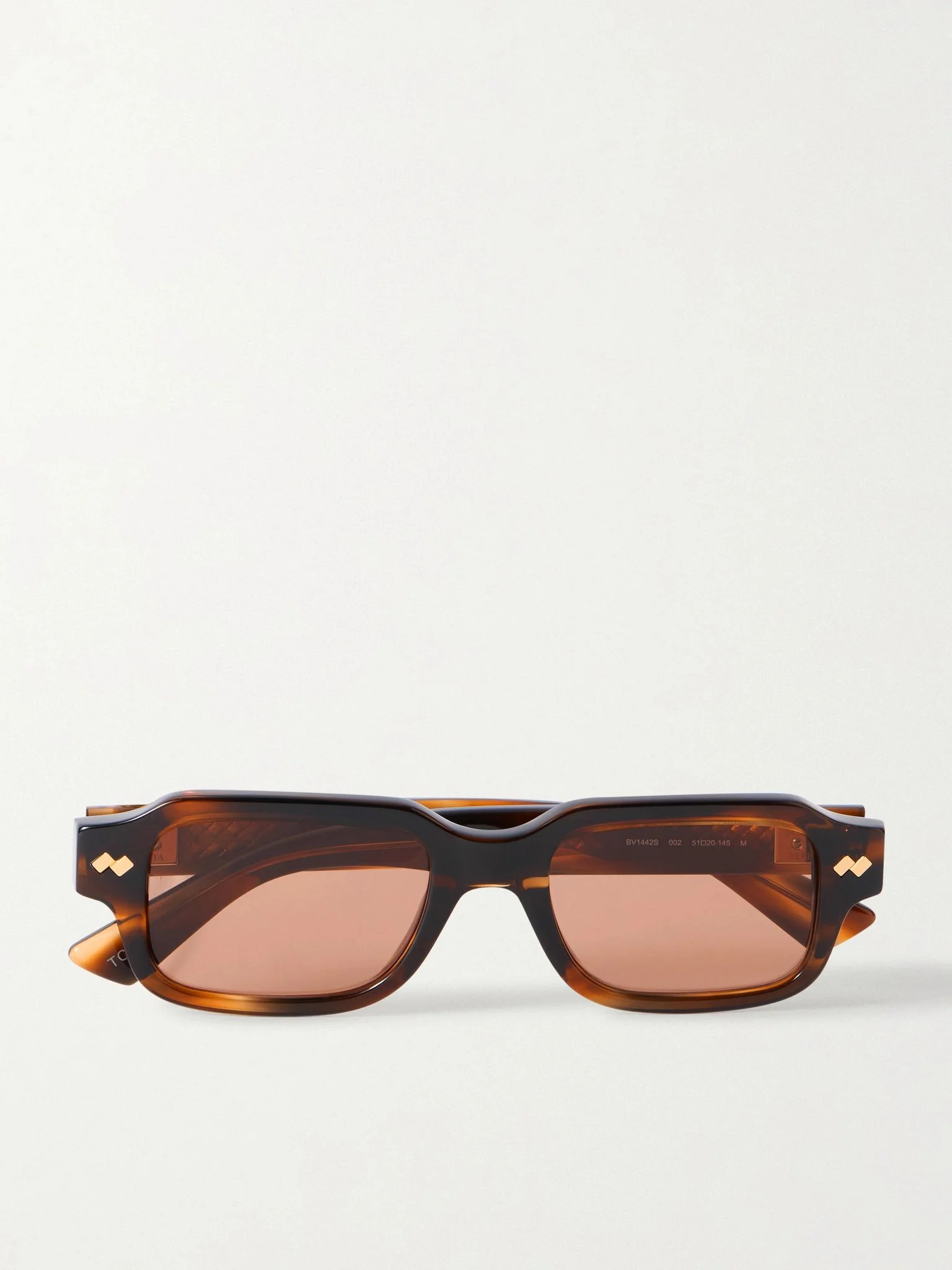 Intrecciato rectangular-frame tortoiseshell acetate sunglasses Tortoiseshell - 1
