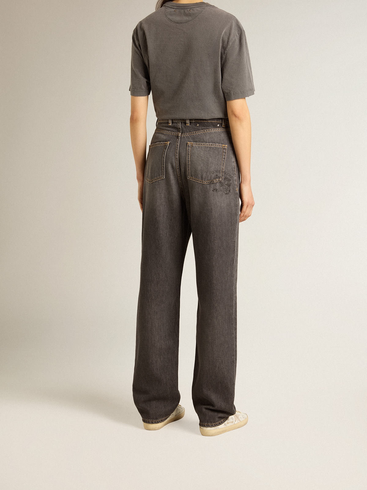 Women’s black jeans with printed pocket - 4