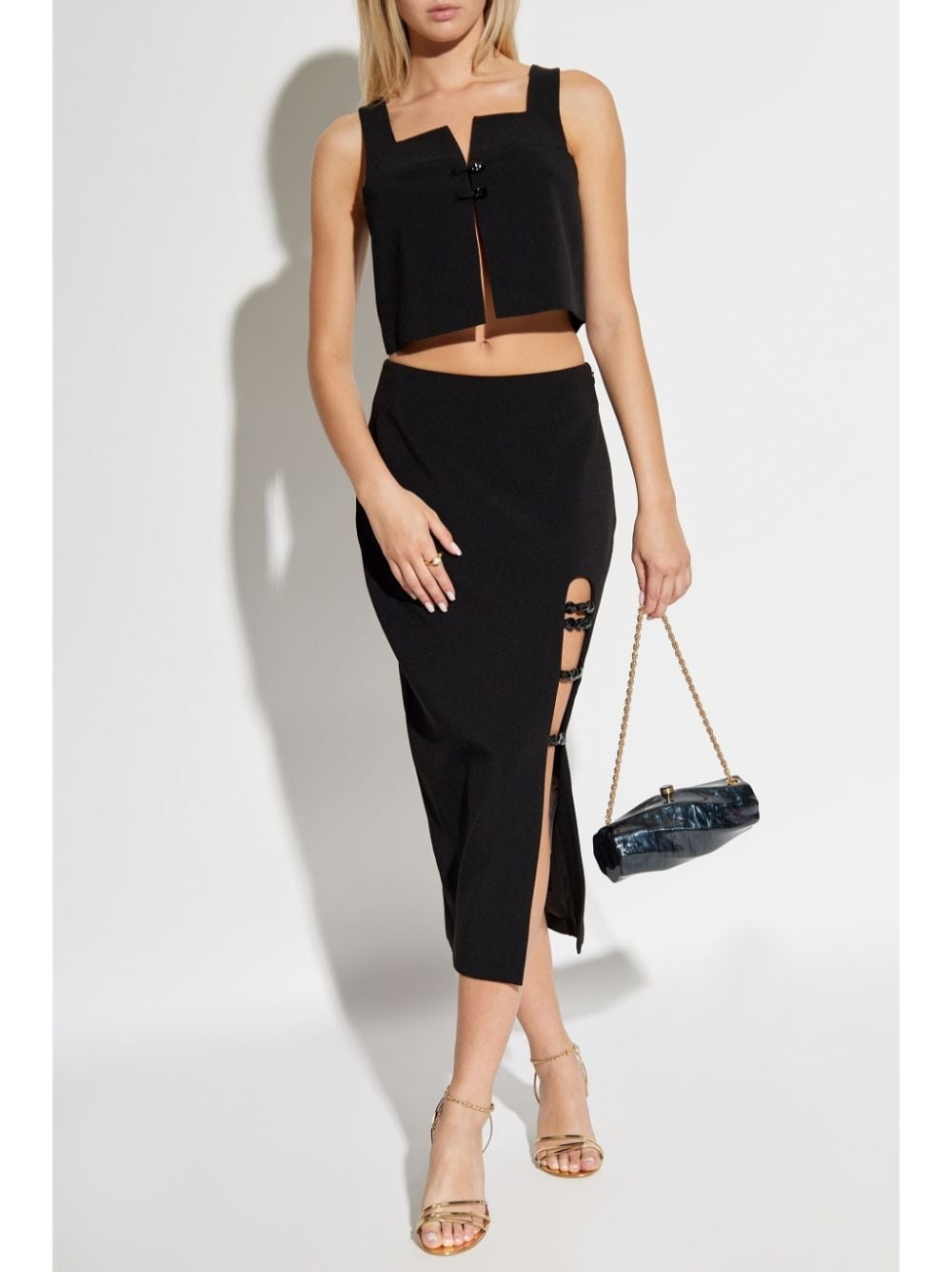 cut-out detailed midi skirt - 2