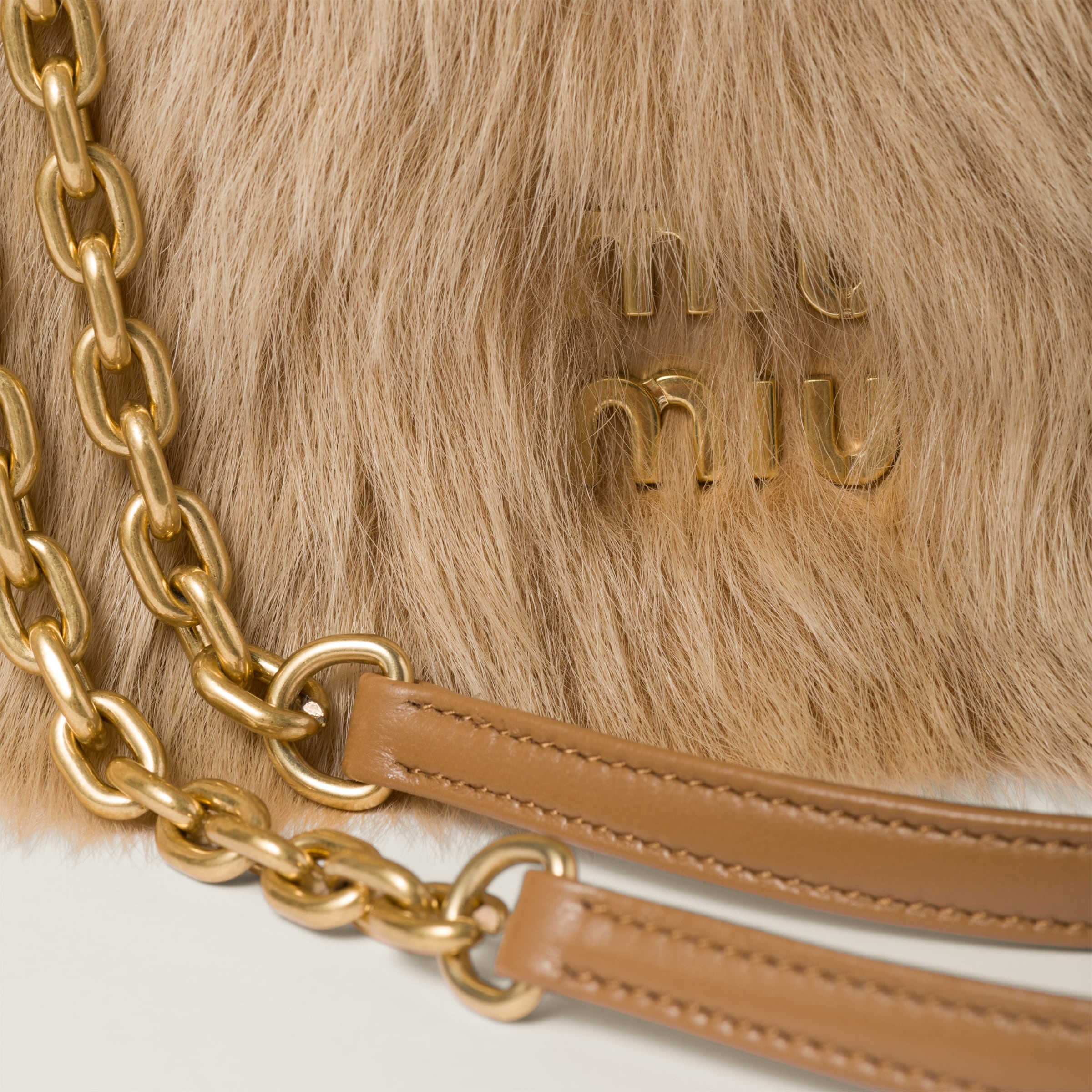 Shearling bag with leather details - 6