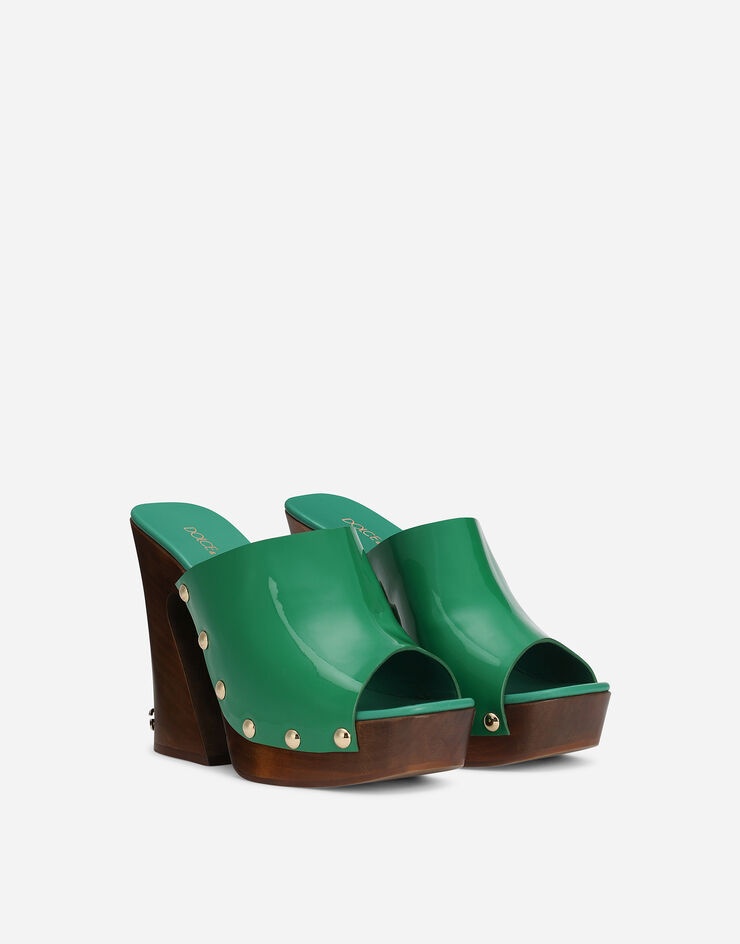 Patent leather wedges with DG logo - 2