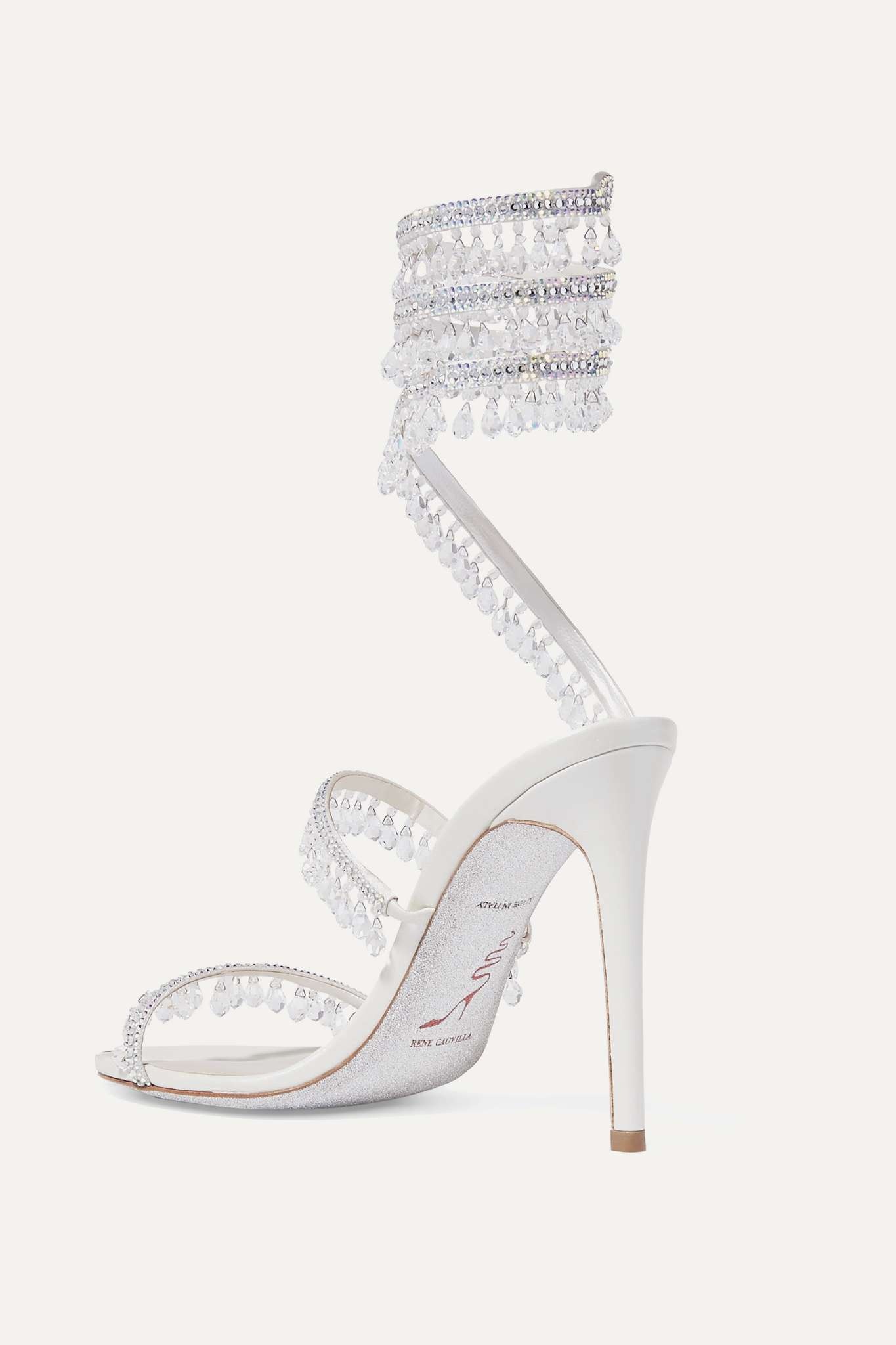 Cleo embellished satin and leather sandals - 3