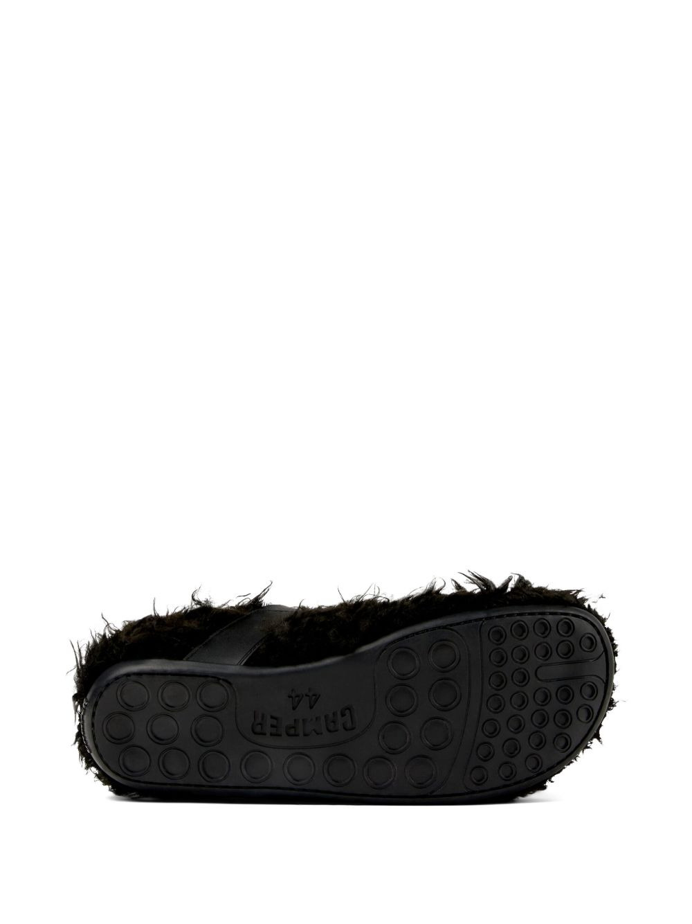 Wabi buckle-fastening furry flat pumps - 4