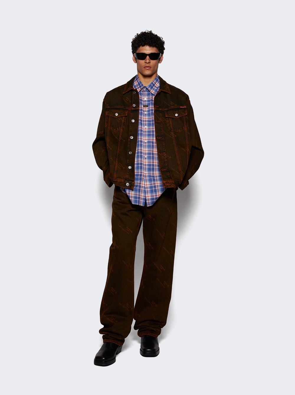 Oversized Denim Jacket Orange Laser - 5