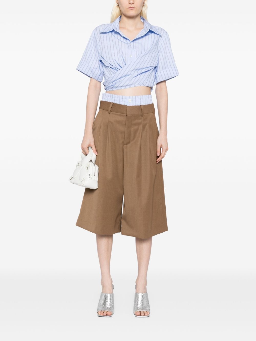 wrap cropped shirt - 2