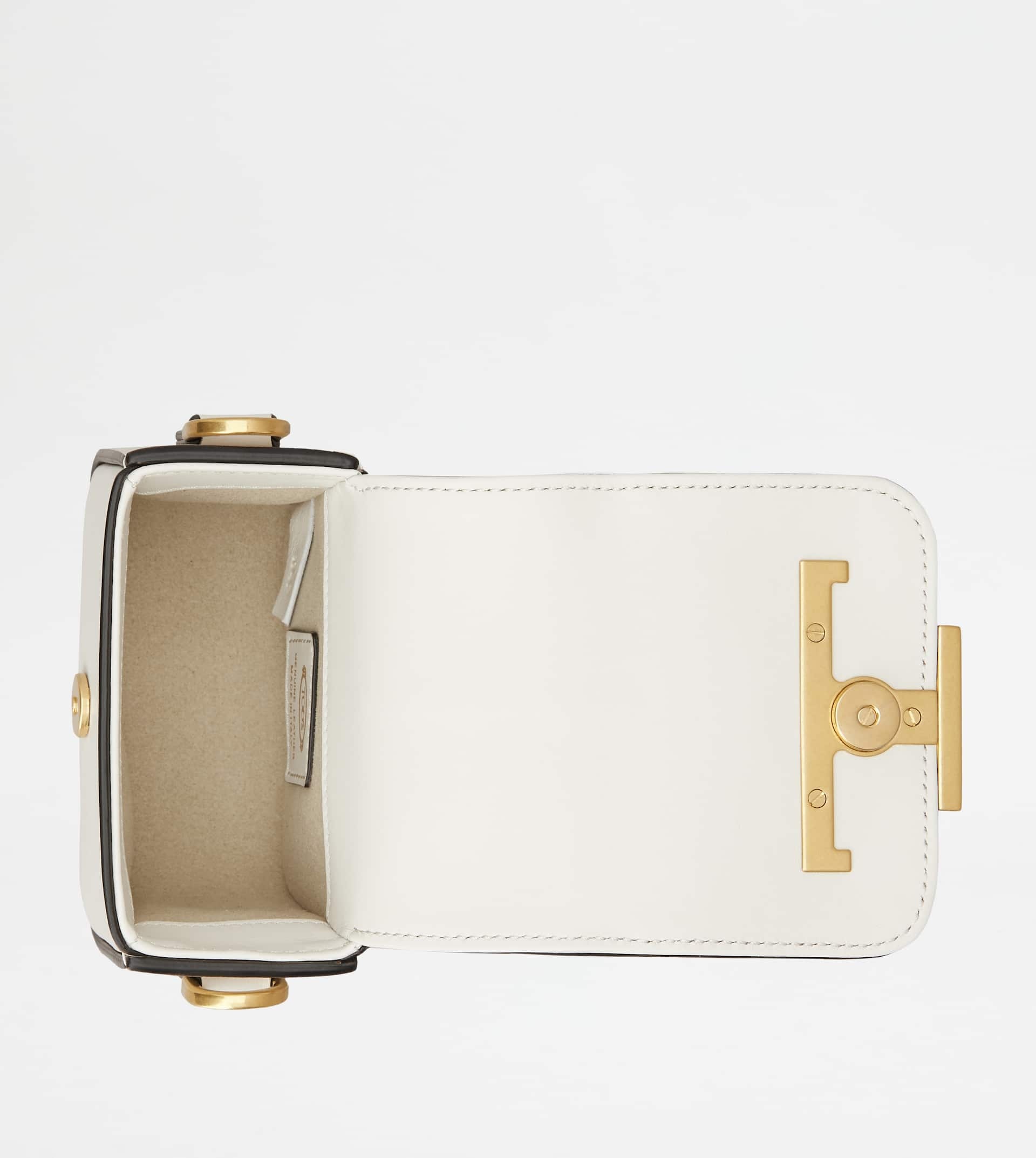 T TIMELESS CROSSBODY BAG IN LEATHER MICRO - WHITE 3