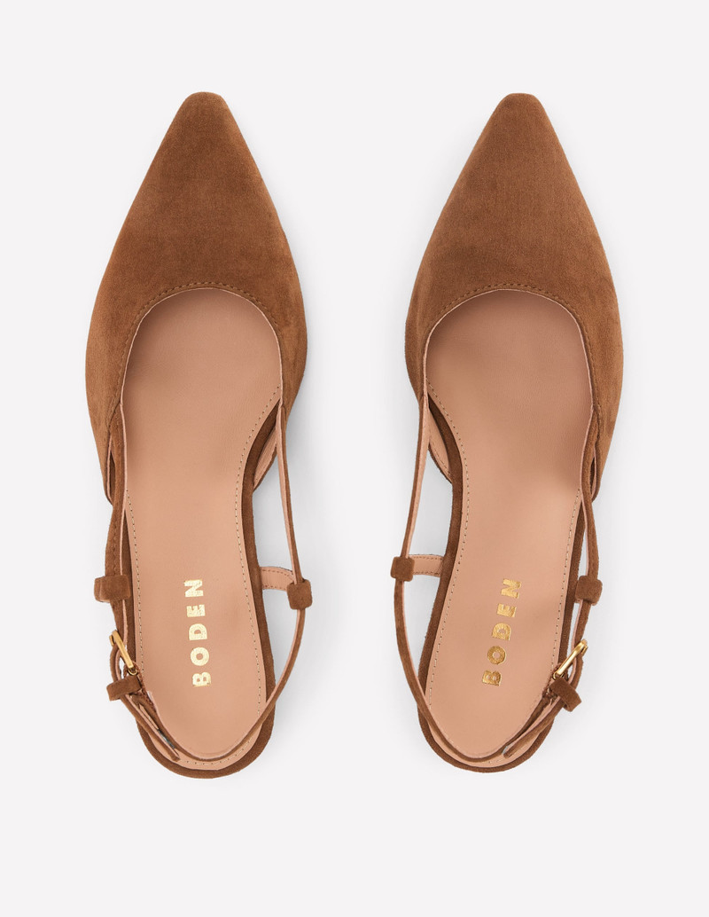 Mini Block Sling Backs-Raw Umber 5