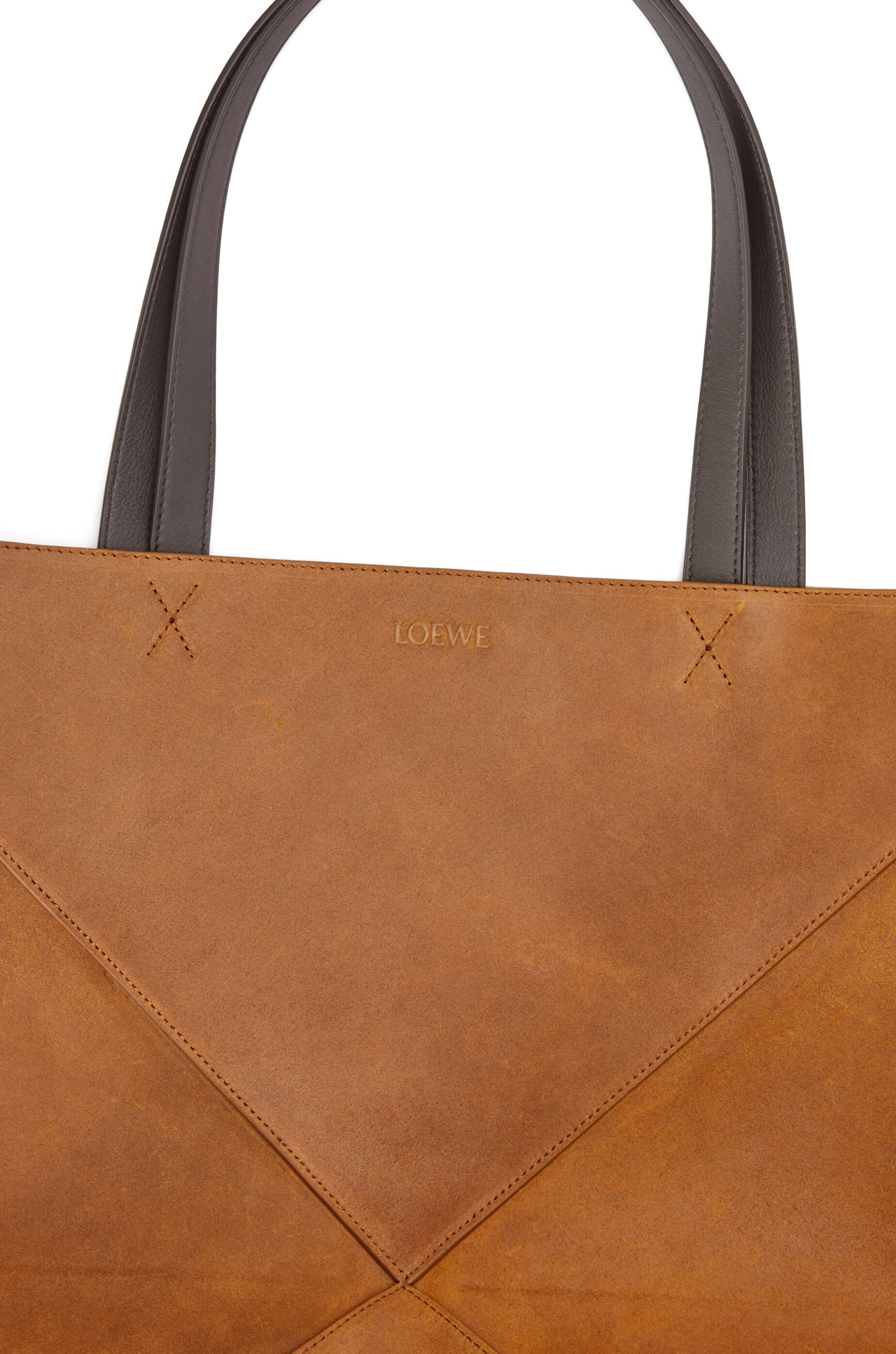 XL Puzzle Fold tote in pressed suede - 8