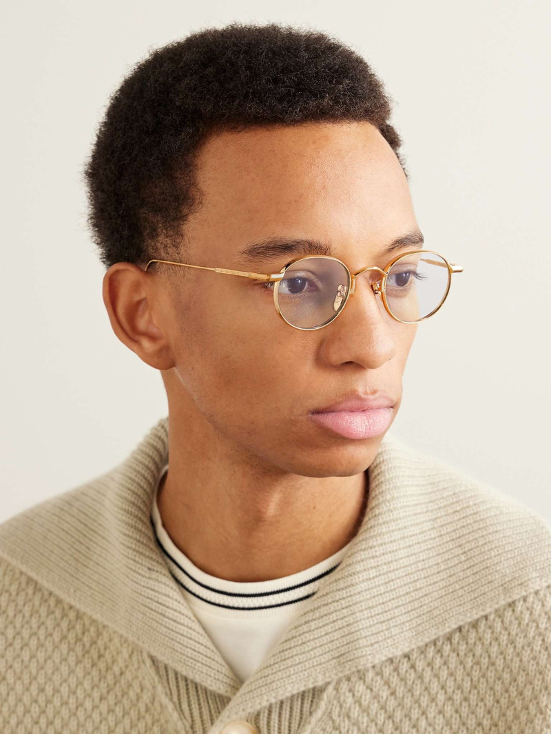 JACQUES MARIE MAGE Full Metal Jacket Round-Frame Gold-Tone Sunglasses outlook