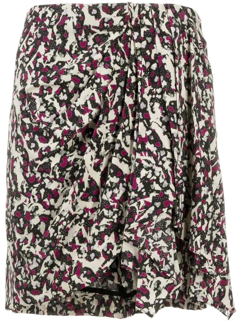 graphic print asymmetric mini skirt - 1