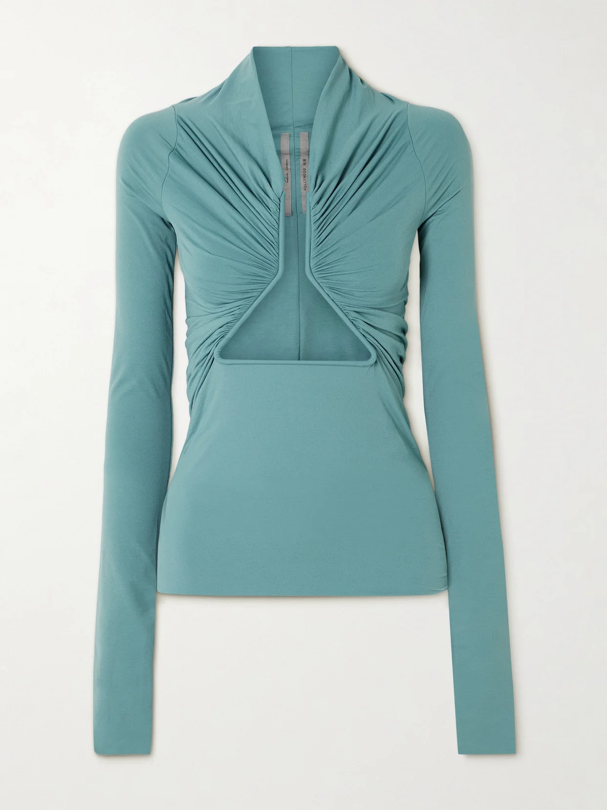 Cutout Ruched Stretch-jersey Top - 1