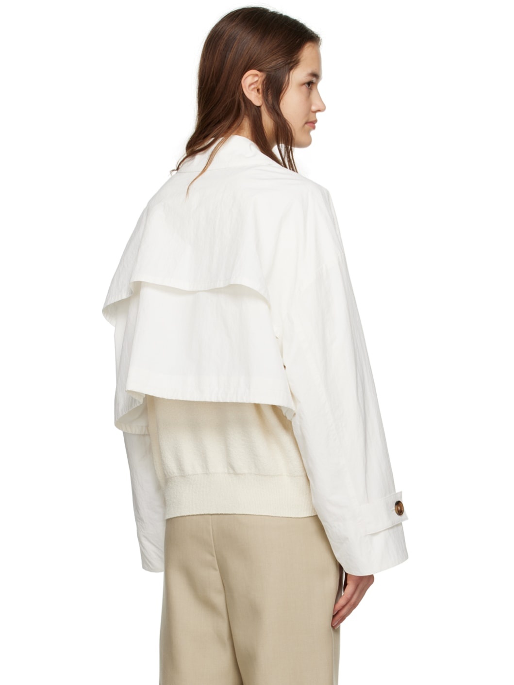 White Crinkled Jacket - 3