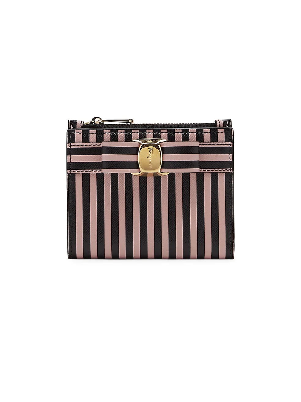 Bi-Fold Stripe Leather Wallet - 1