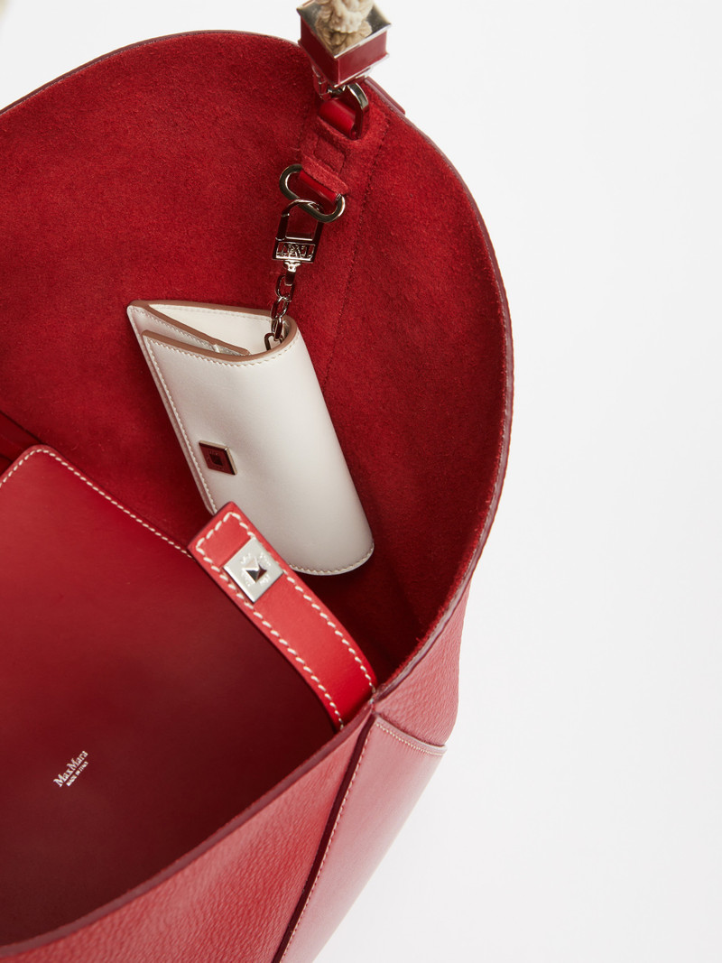 MMBUCKETMROPE Leather bucket bag with rope handle detail 4