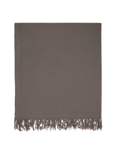 Rick Owens Gray Knit Blanket Scarf outlook