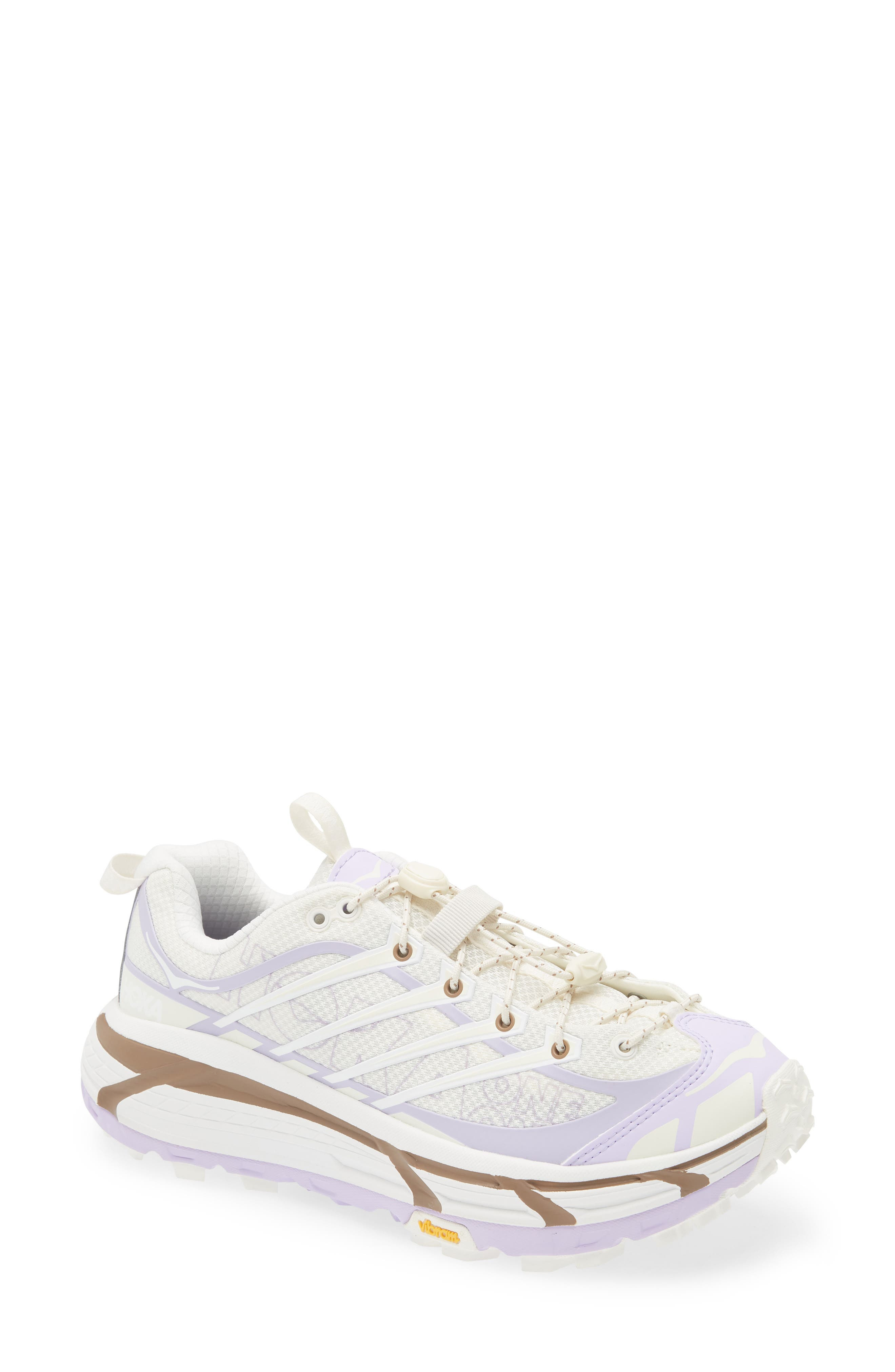HOKA Mafate Three2 Wordmark Sneaker in Alabaster /Iris Flower at Nordstrom - 1