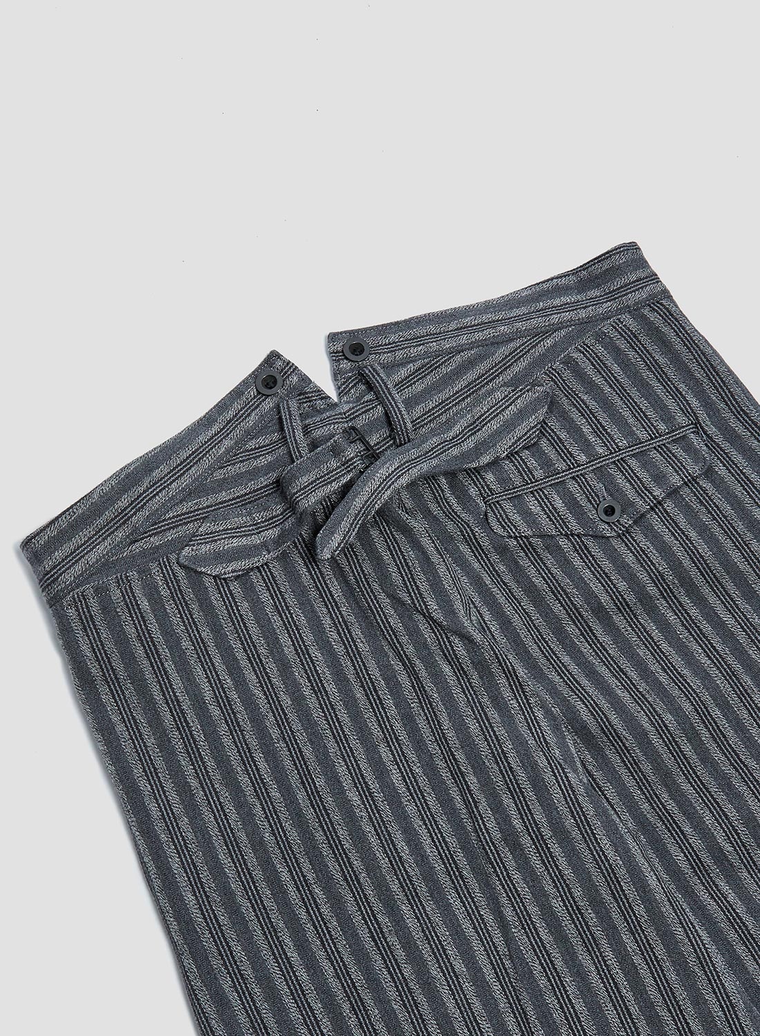 Adjustable Costume Original Cotton Stripe French Trousers Charcoal - 6