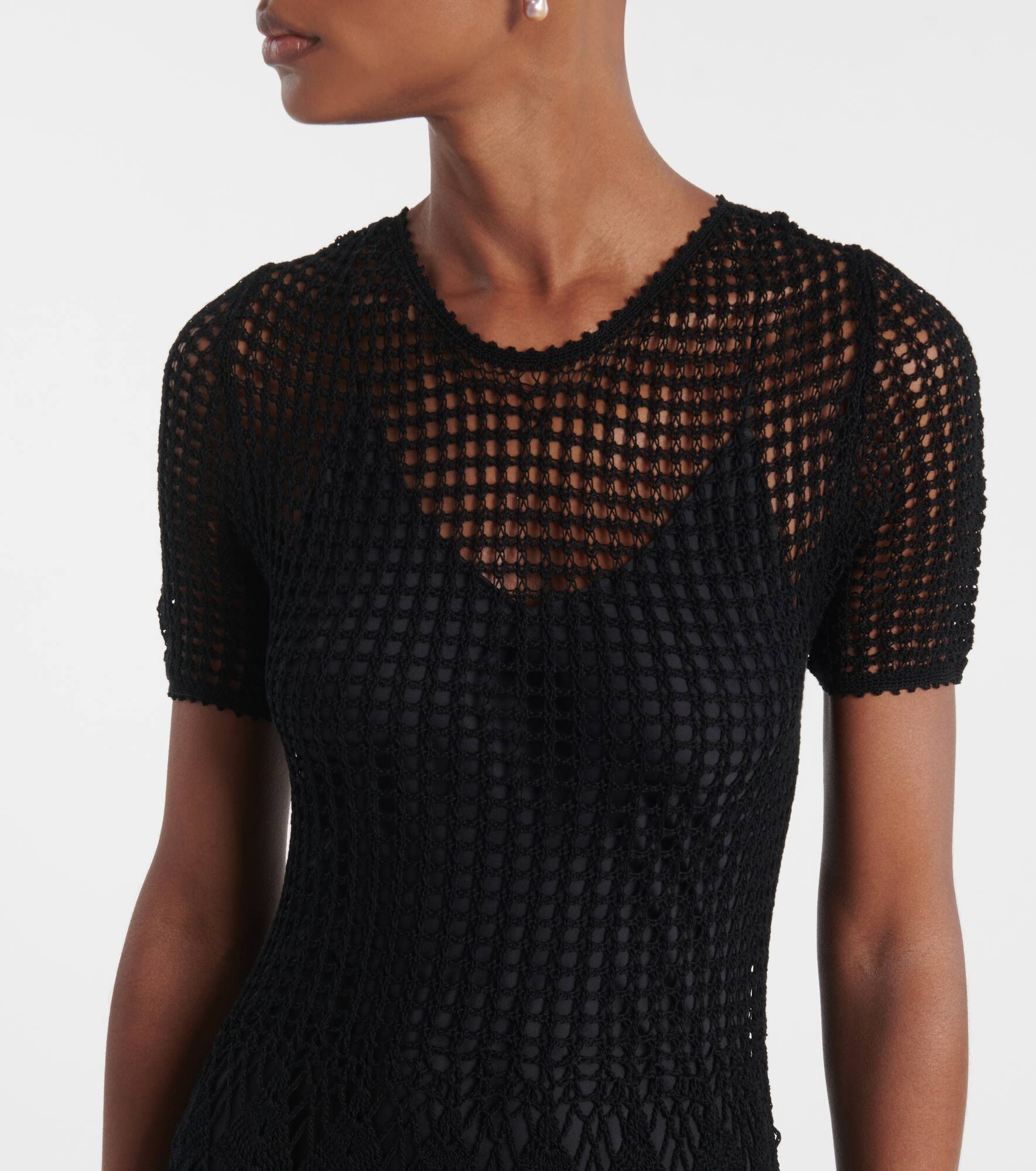 Yoko crochet cotton midi dress - 4