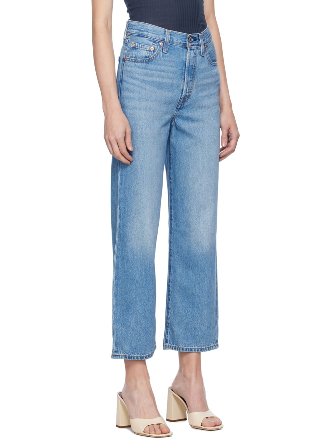 Blue Ribcage Straight Ankle Jeans - 2