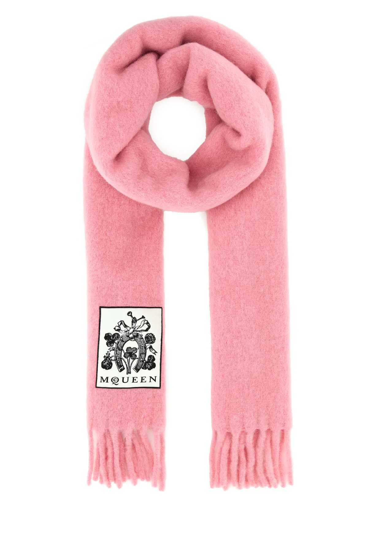 Alexander Mcqueen Women Pink Alpaca Blend Scarf - 1
