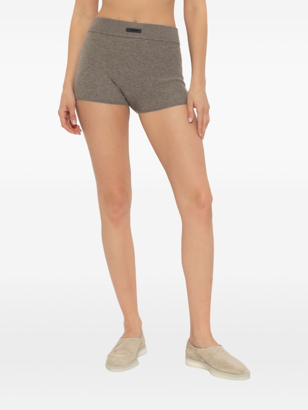 ribbed-knit shorts - 3