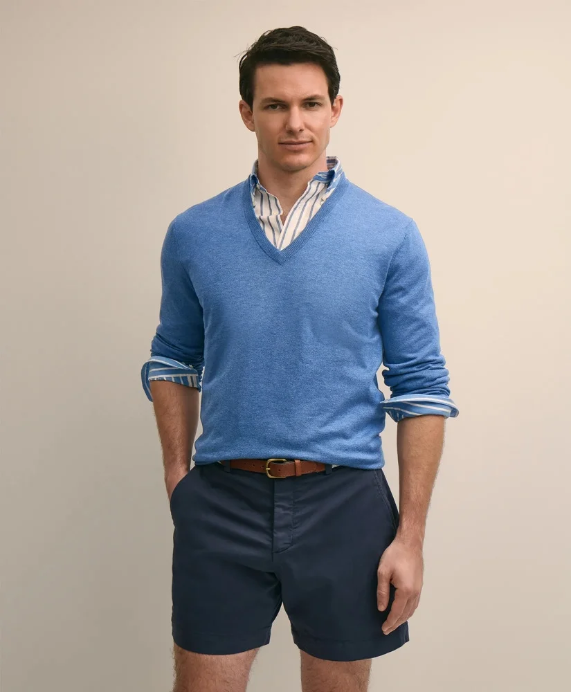 Supima® Cotton V-Neck Sweater - 1