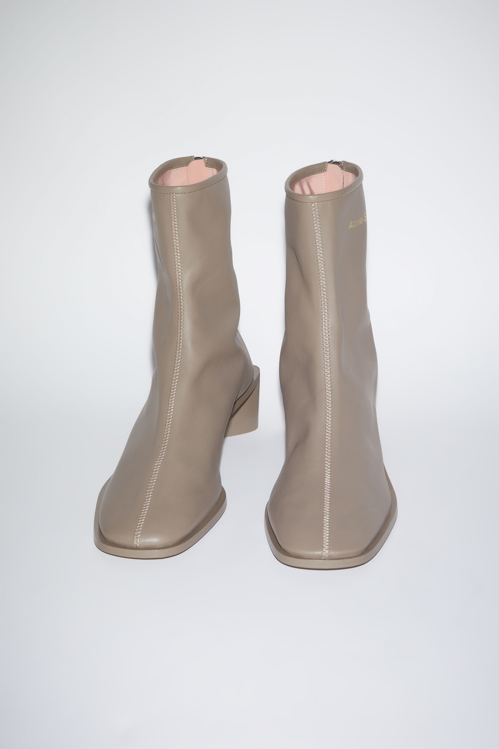 Square toe booties - Mud green - 3