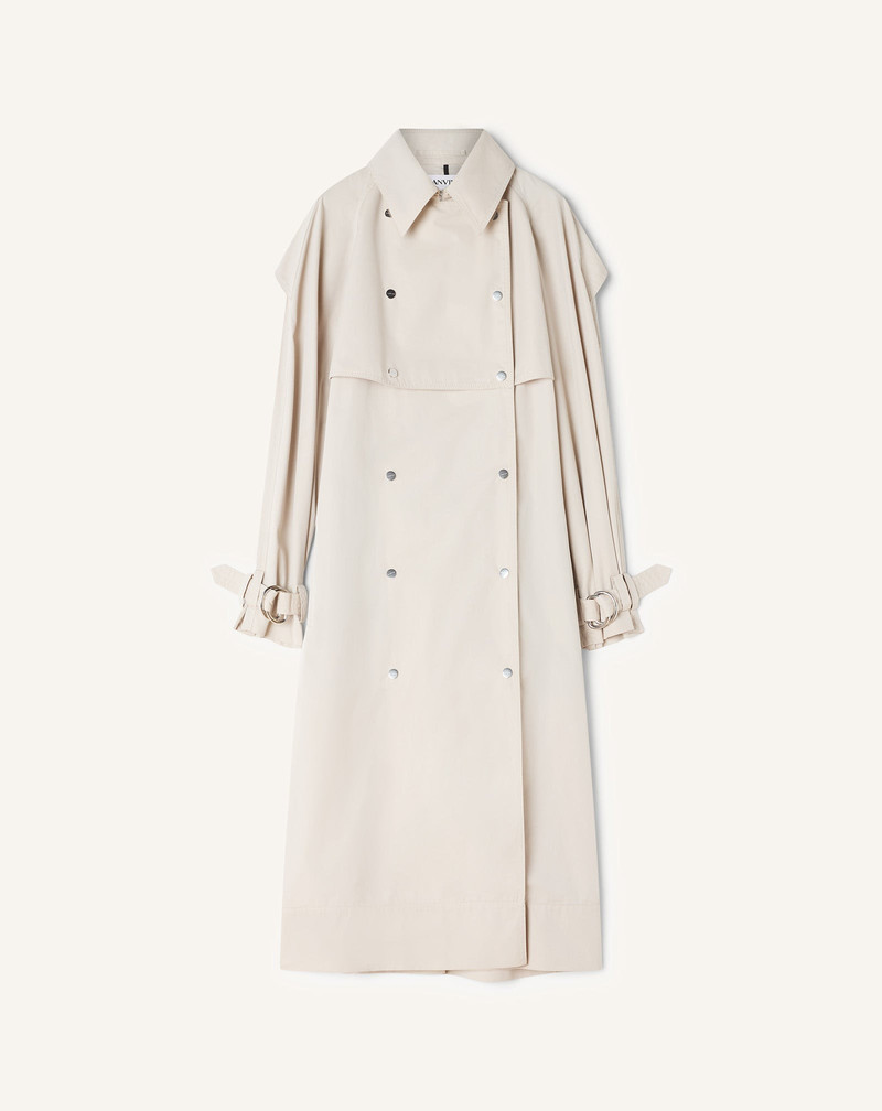 WHITE COTTON TRENCH COAT 1