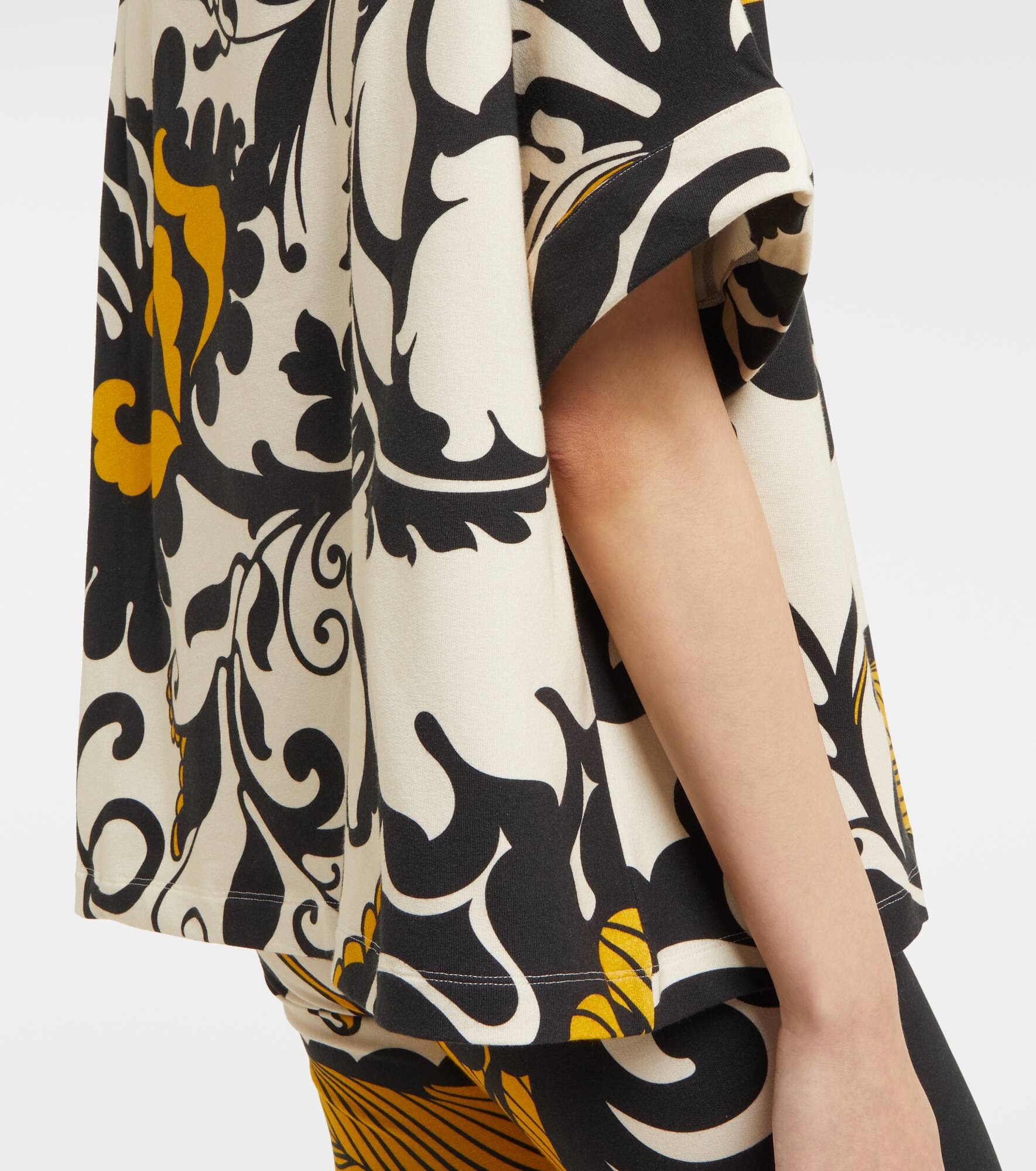 Meditation printed cotton-blend fleece top - 5