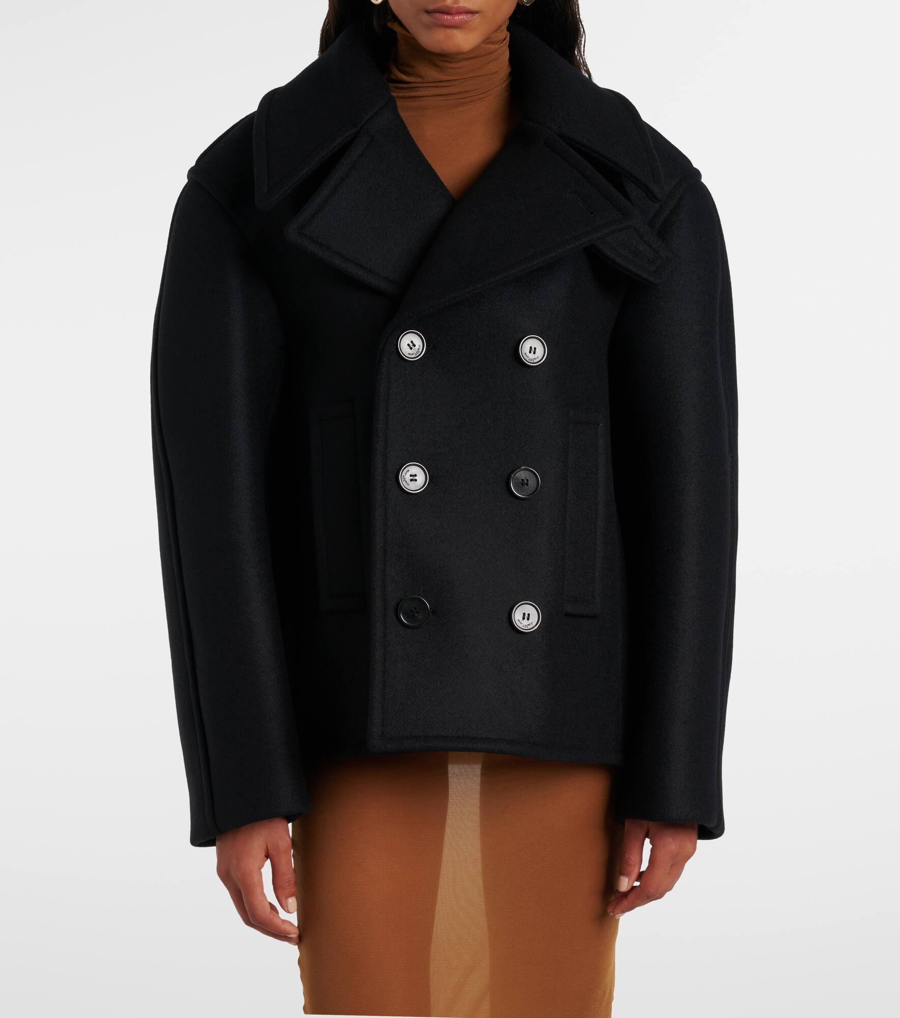 Oversized virgin wool peacoat - 4