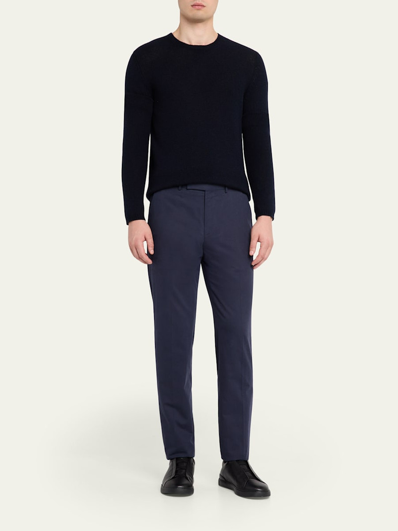 ZEGNA Men's CashCo Slim Flat-Front Trousers outlook