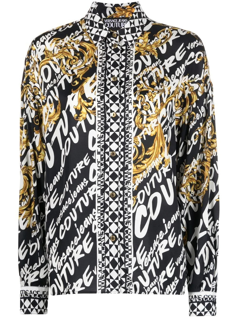 brushed logo-print long-sleeve shirt 1