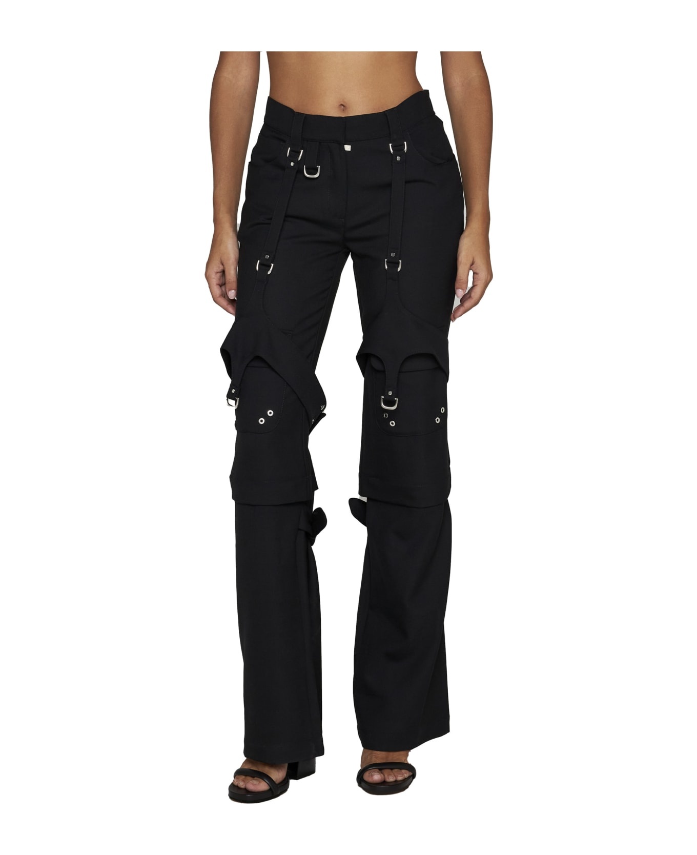 Wool Blend Cargo Zip Trousers - 3