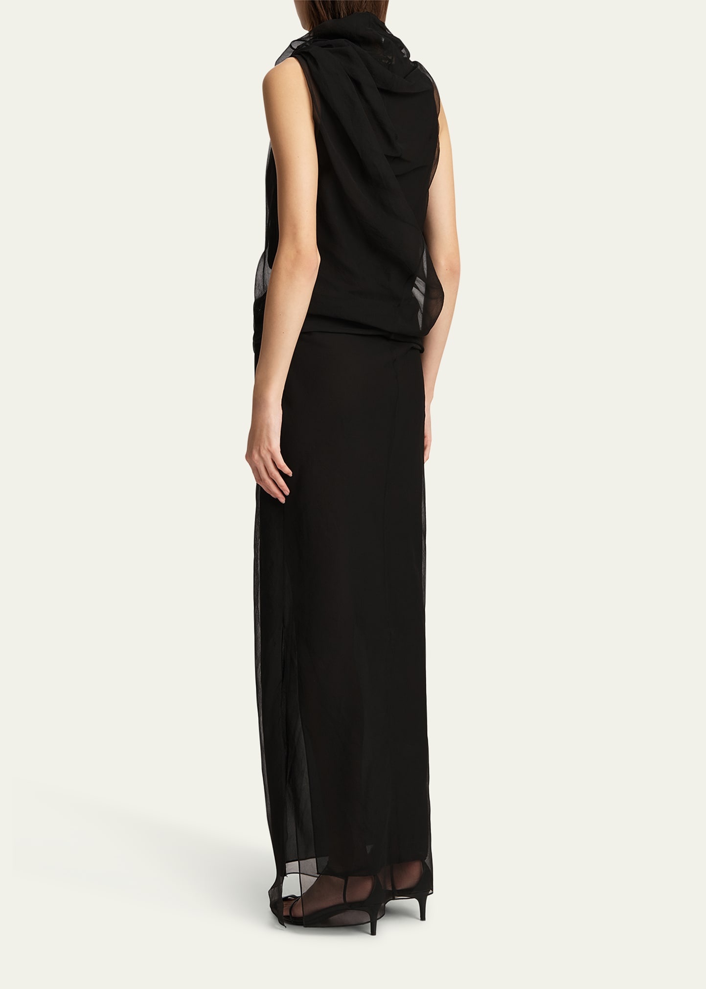 Jeanty Long Silk Gauze Dress - 3