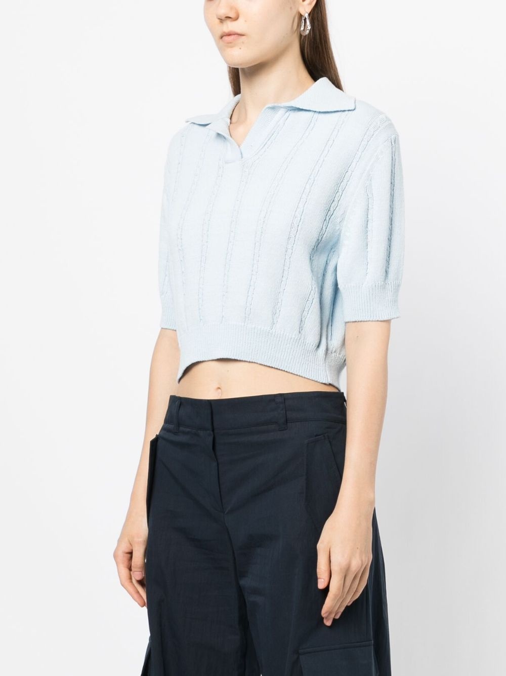 knitted cropped top - 3