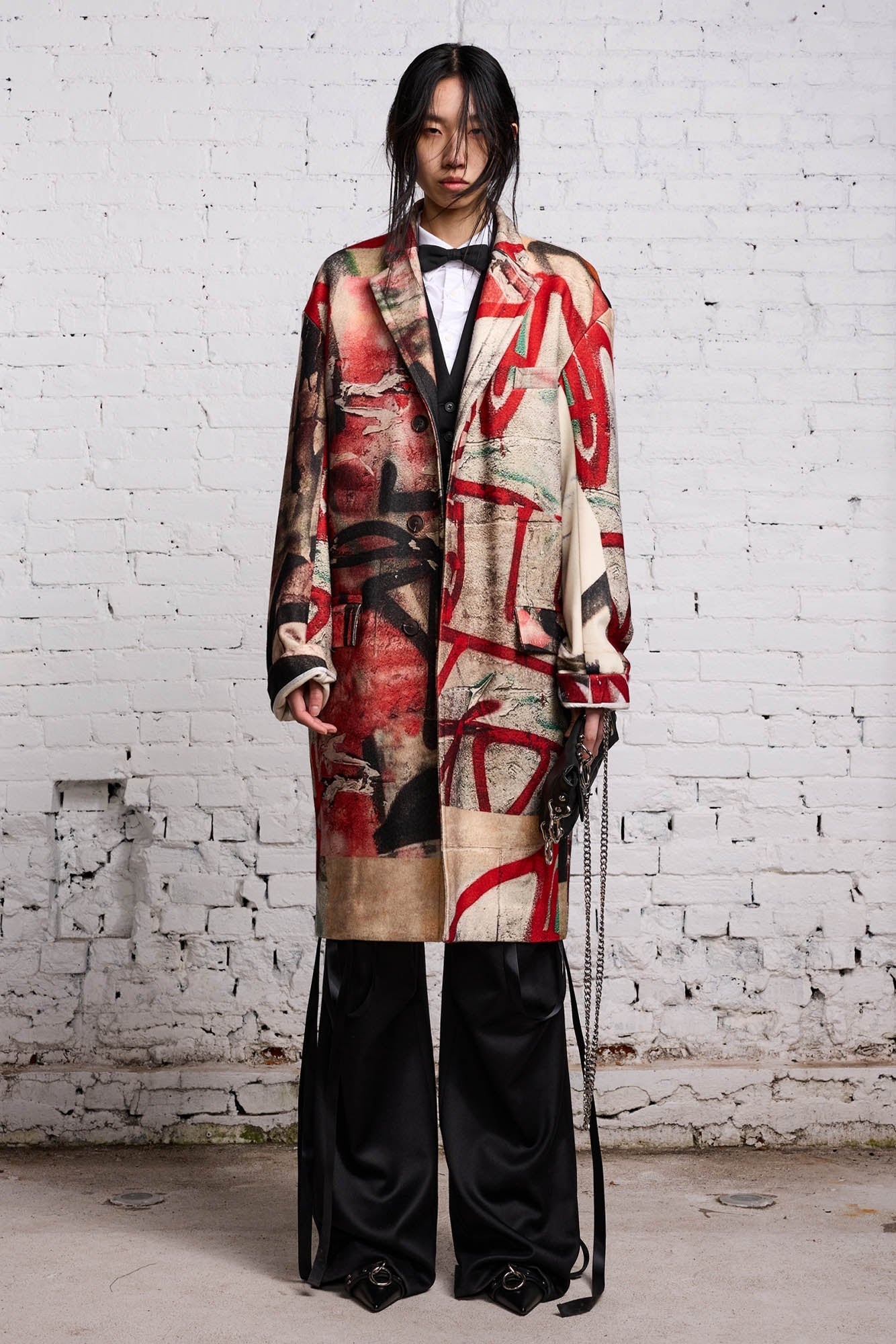 OVERSIZED RAGGED COAT - ABSTRACT PRINT - 2