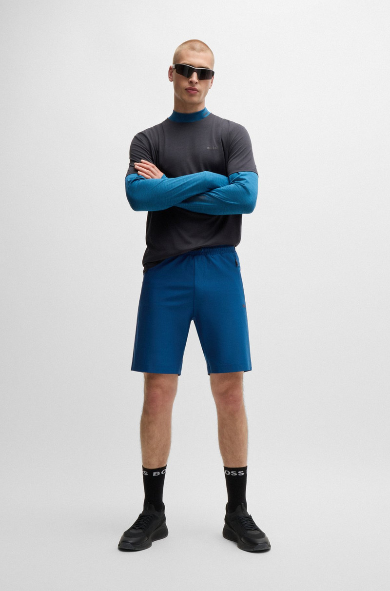 BOSS ACTIVE-STRETCH SHORTS WITH DECORATIVE REFLECTIVE DETAILS outlook