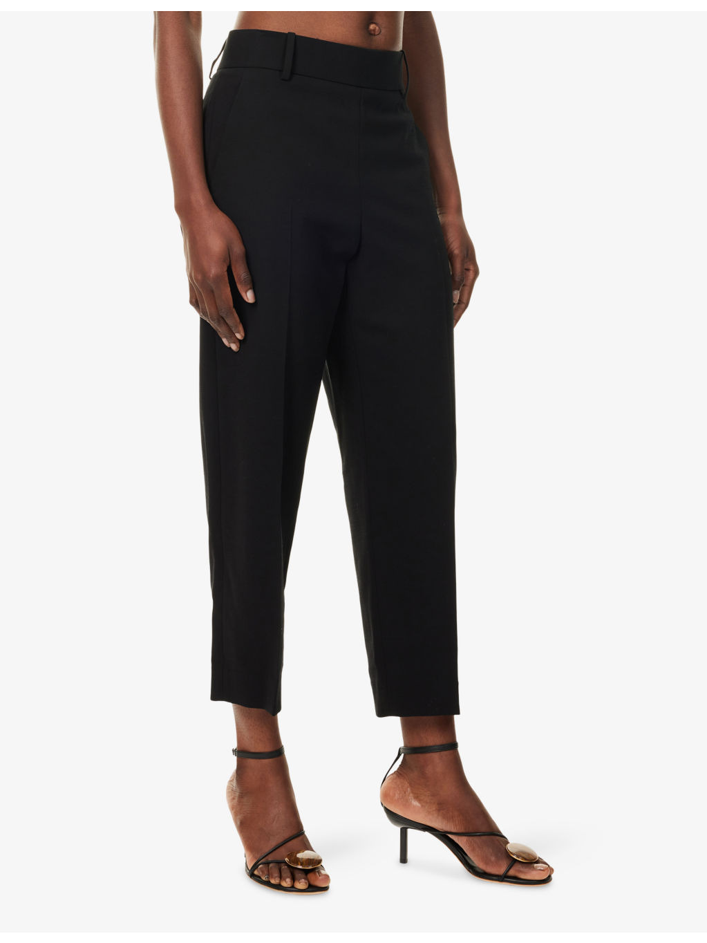 High-Rise Crop-Leg Stretch-Woven Trousers - 3