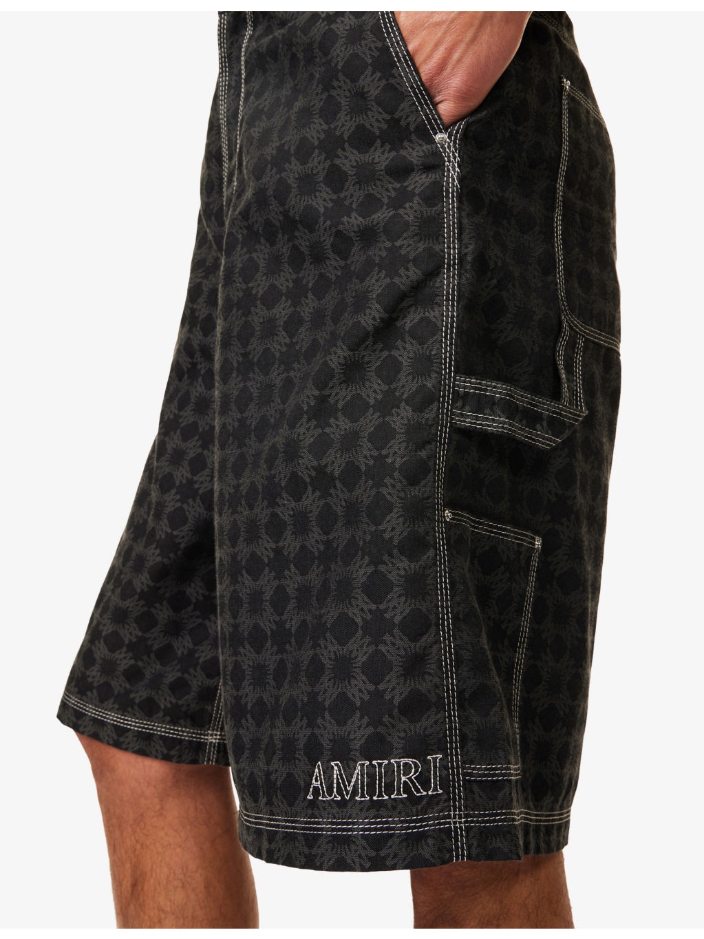 Ma Quad Work Monogram-Print Cotton And Linen Shorts - 5