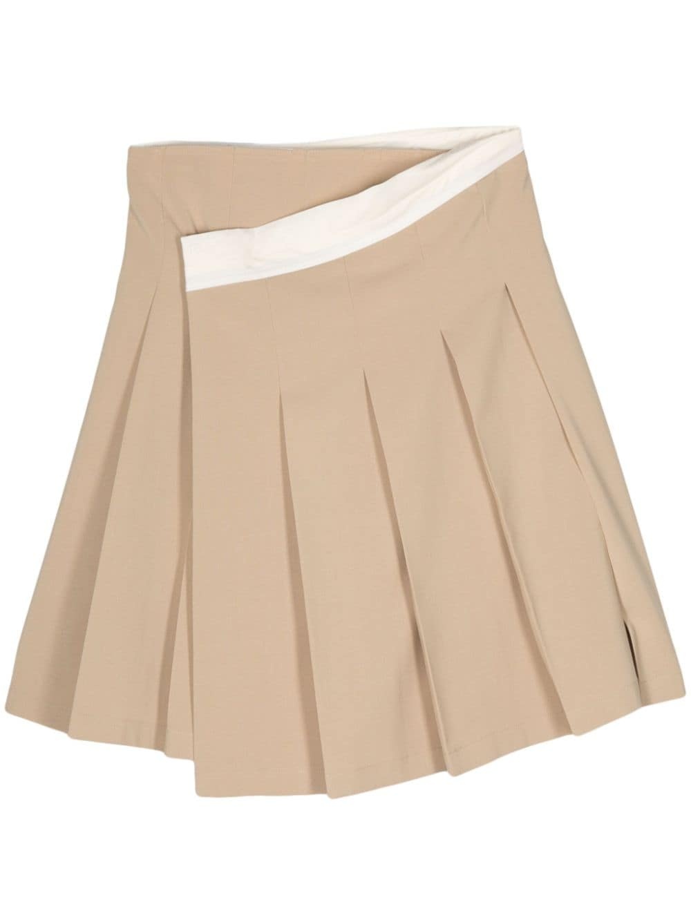pleat-detail wrap skirt - 1