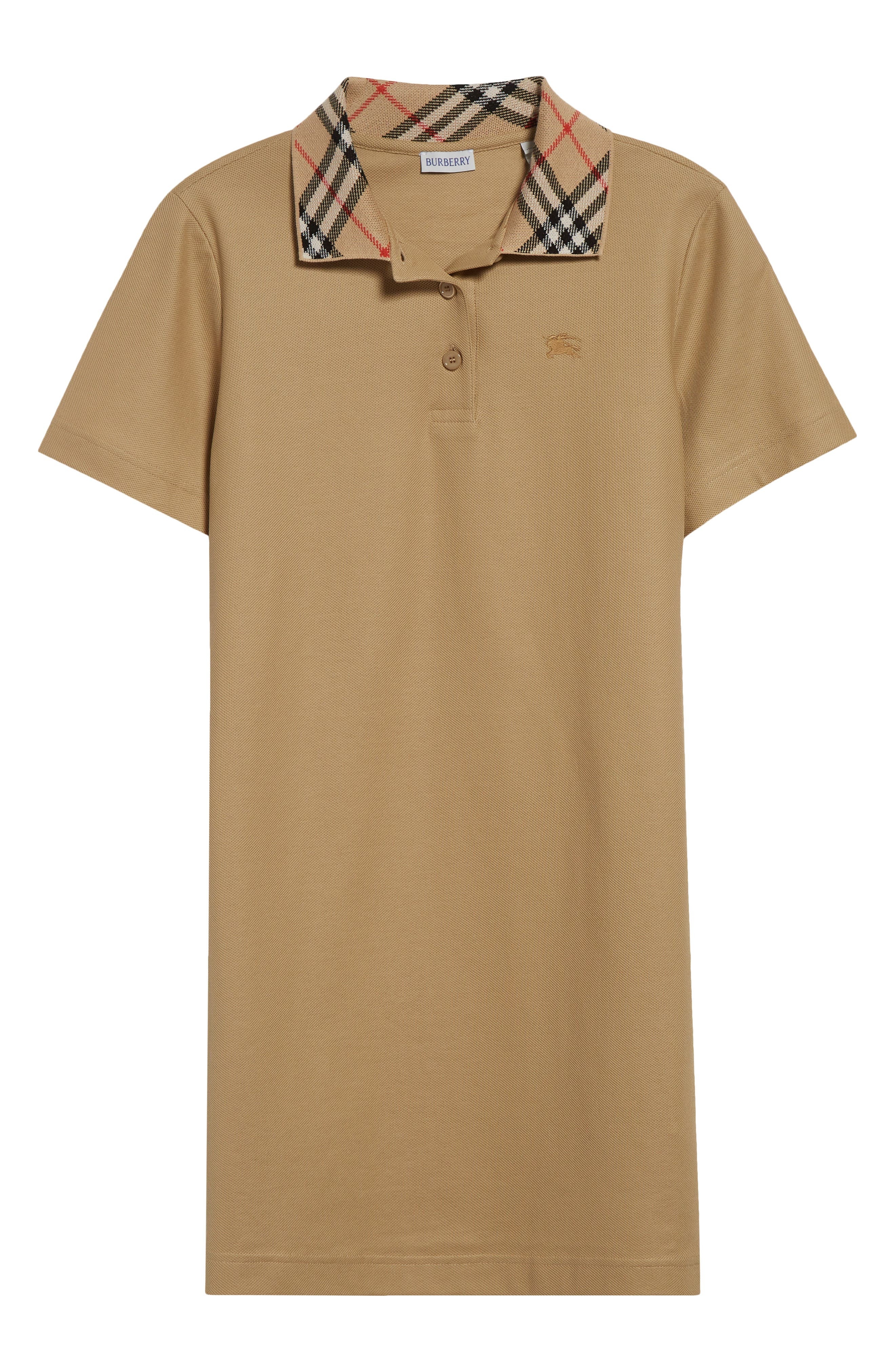 burberry Check Collar Polo Dress in Flax at Nordstrom - 5