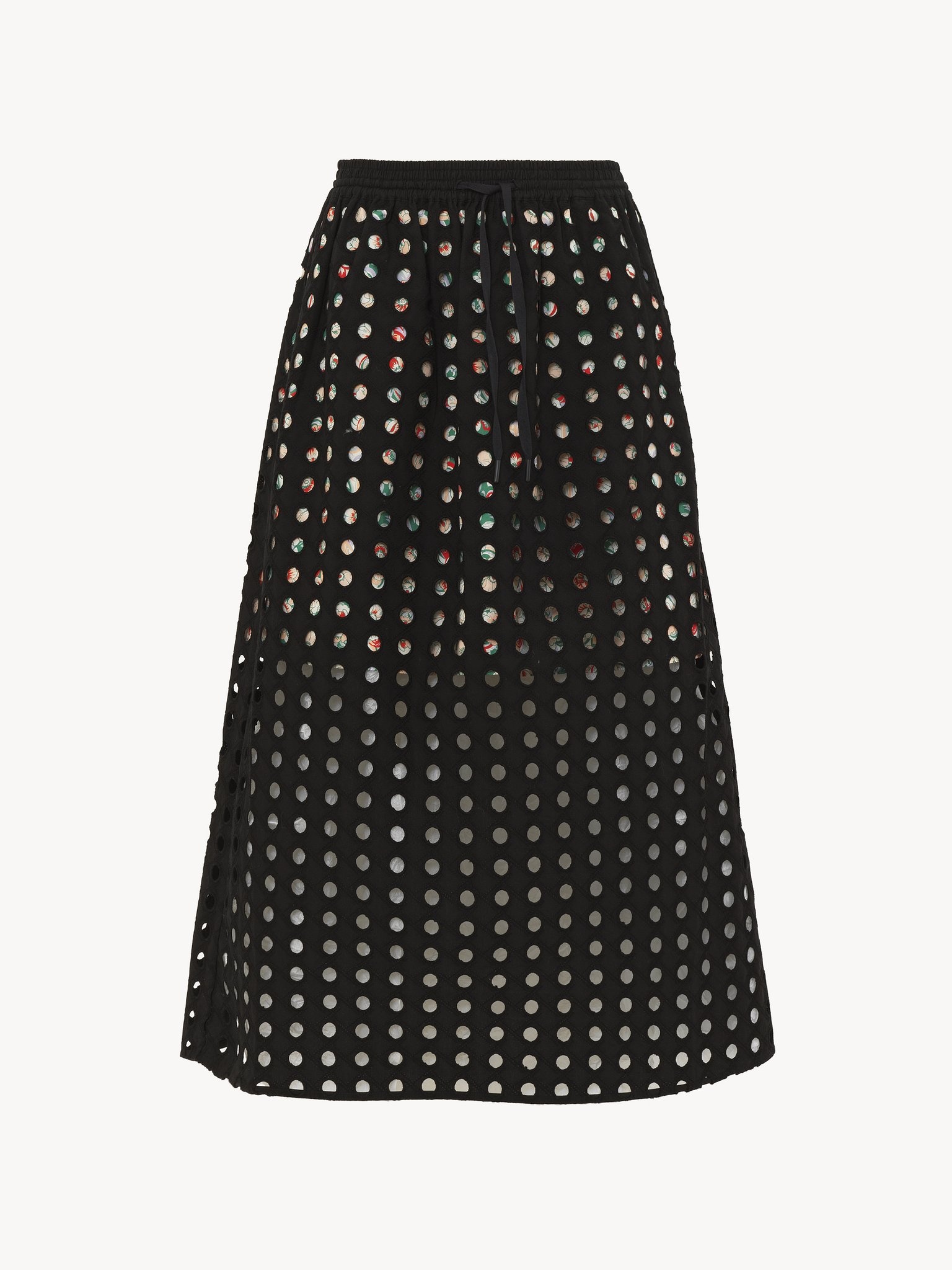 EYELET MID-LENGTH SKIRT - 4