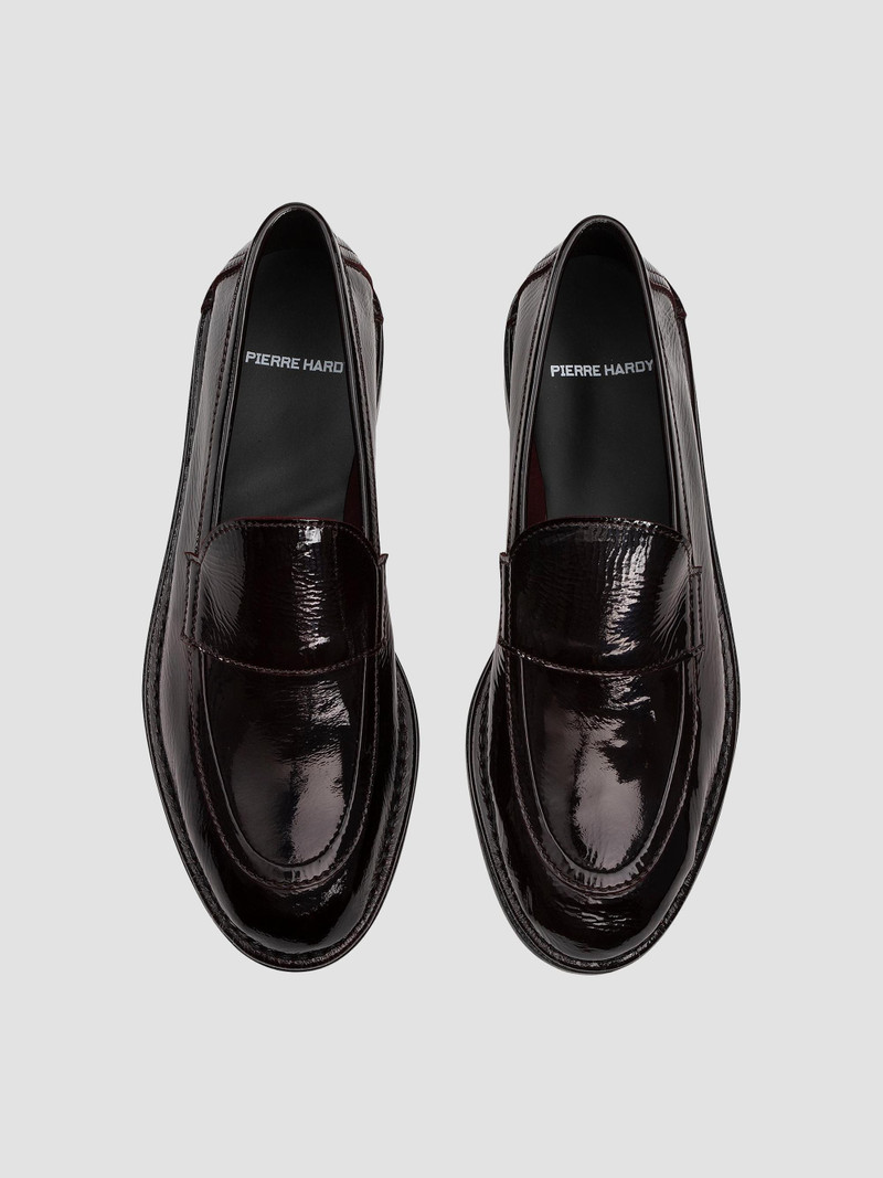 Women's Noto Leather Loafers - Patent Kid Burgundy 4