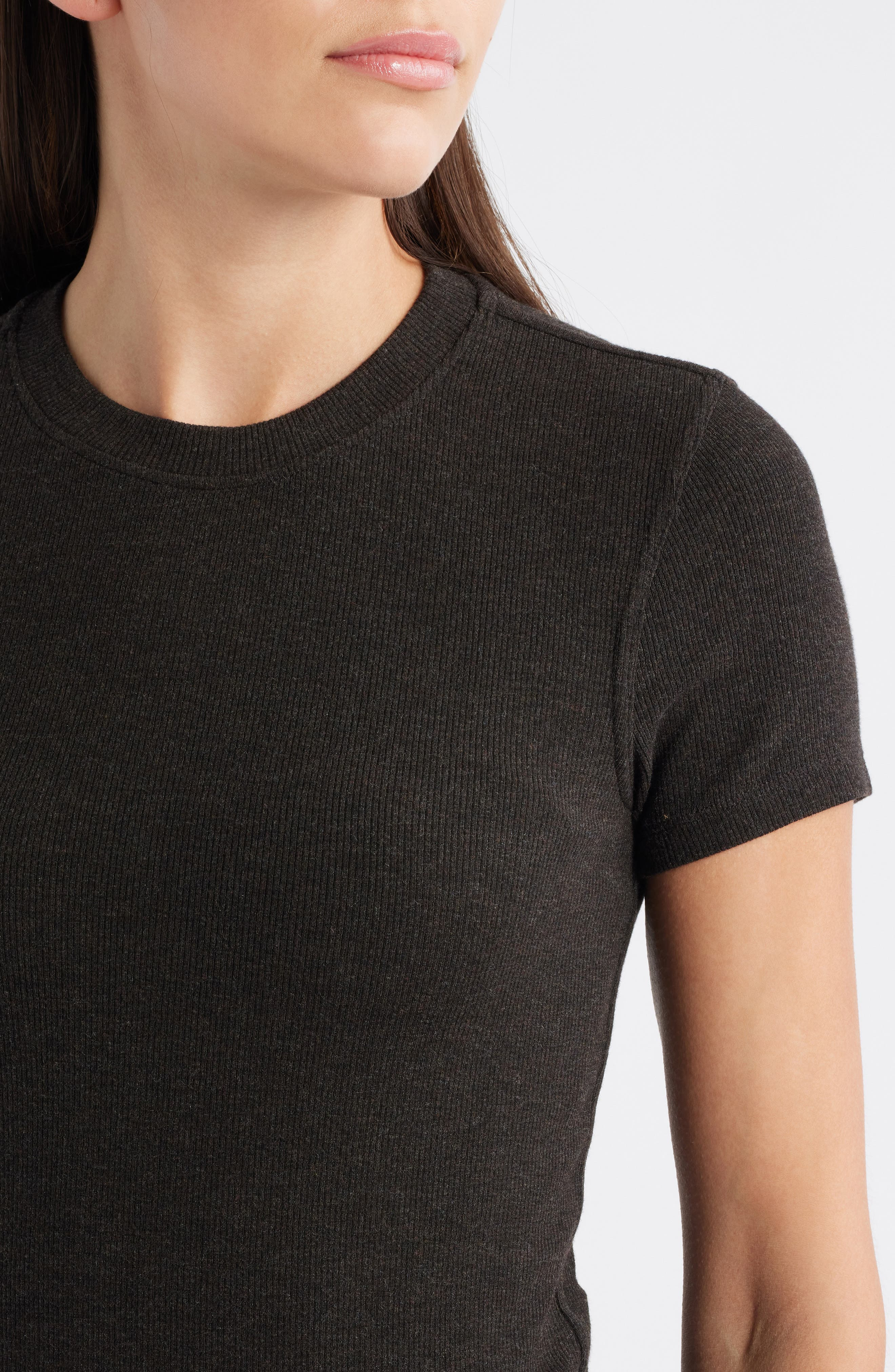 FRAME The Rib Baby T-Shirt in Coffee Heather at Nordstrom - 4