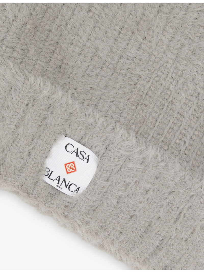 CASABLANCA Logo-Patch Square Knitted Beanie Hat outlook