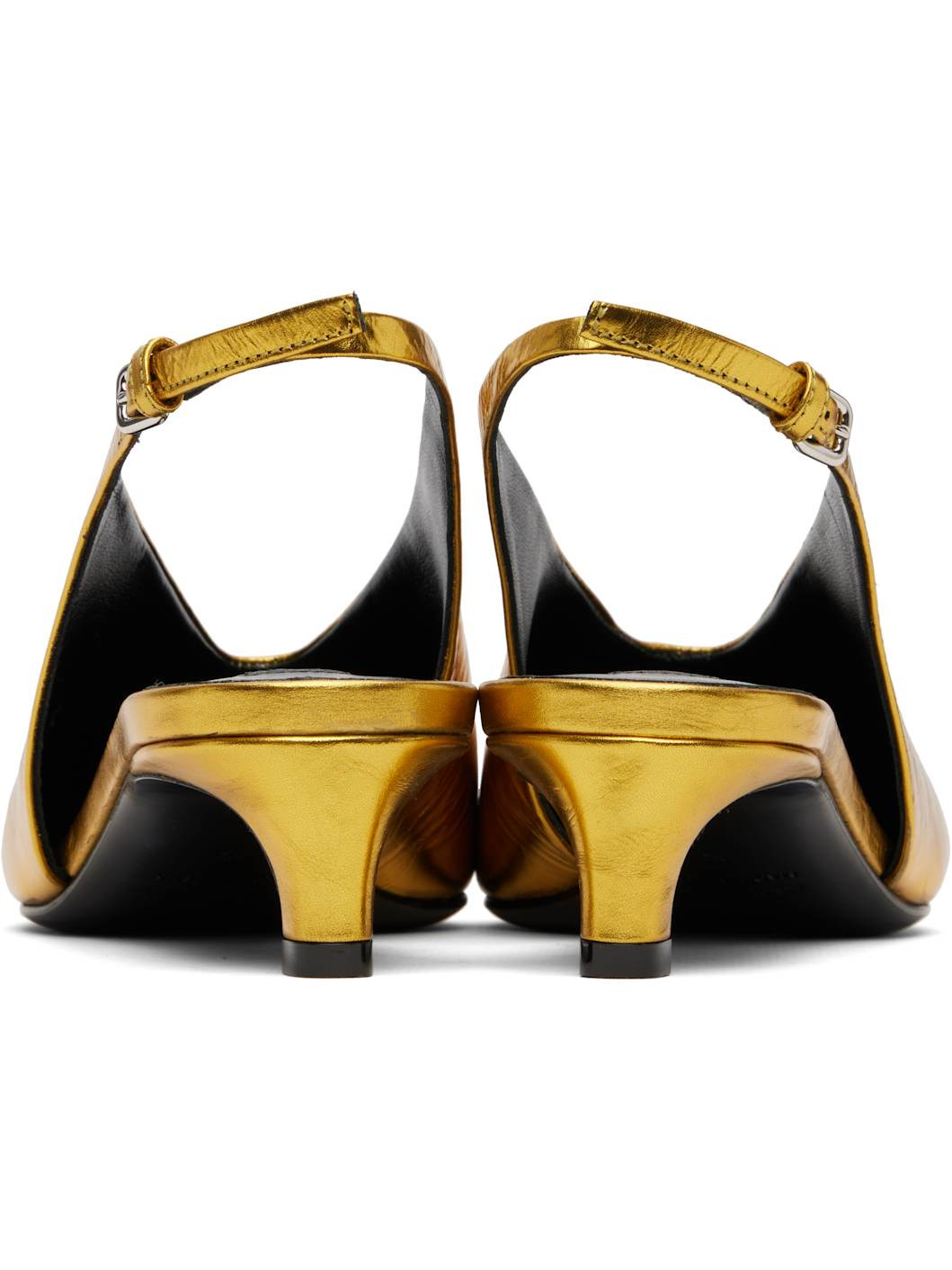 Gold Slingback Heels - 2