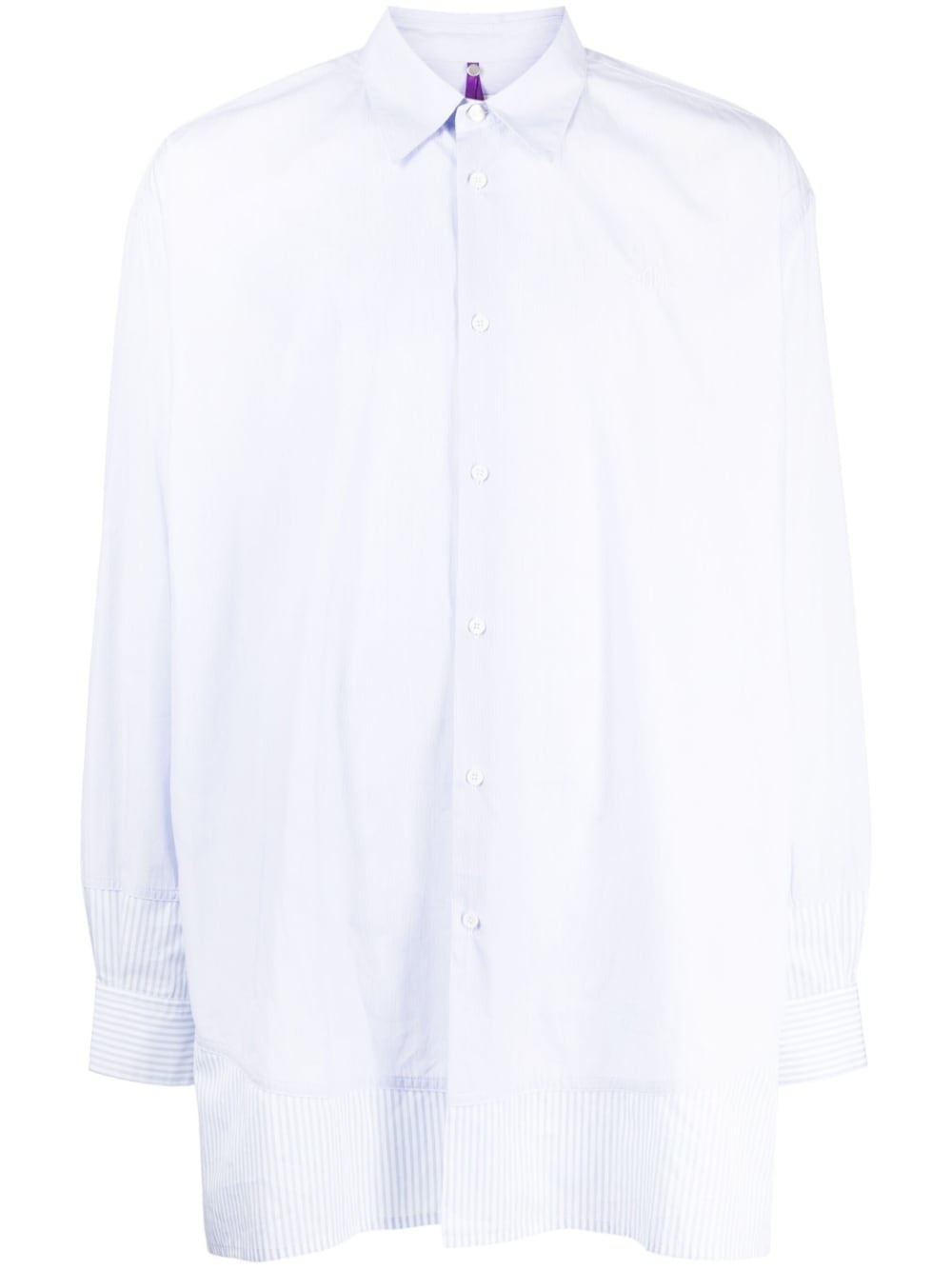 stripe-detailing cotton shirt - 1