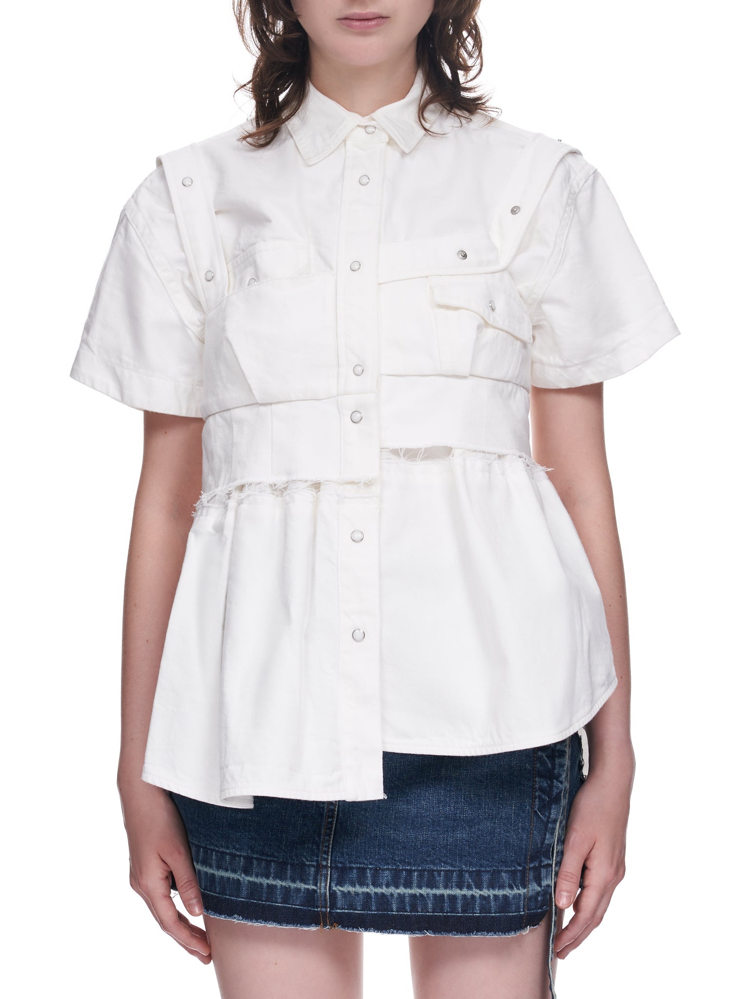 Asymmetric Button Up Shirt - 1