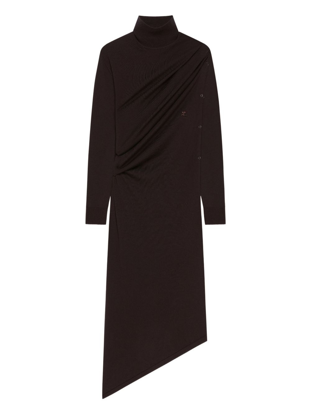 asymmetrical turtleneck dress - 6